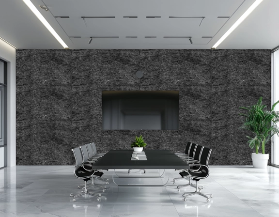 Steel Grey Dark Granite Dining or Meeting Lounge Surface